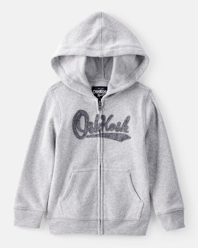 Product image 1 of Toddler Boy OshKosh Fleece Logo Zip Jacket - Grey