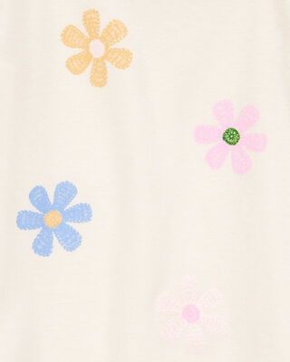 Product image 2 of Toddler Flower Short-Sleeve Graphic Tee - Cream