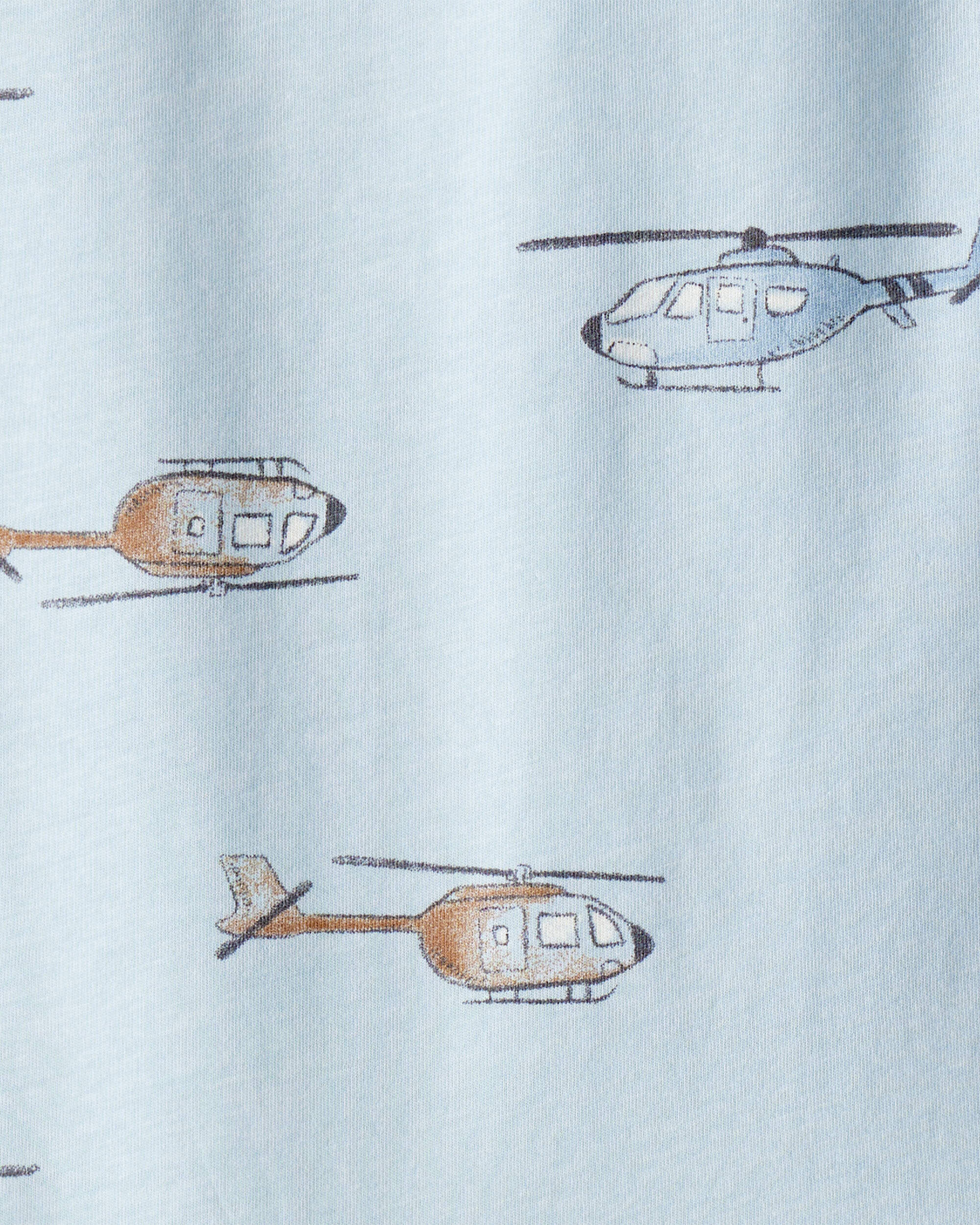 Toddler Boy Helicopter Print Short-Sleeve Tee - Blue