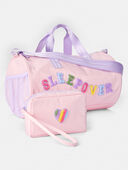 Pink - Girls Rainbow Heart Sleepover Bags Set - Pink, Selected