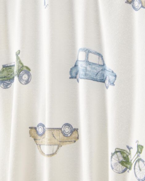  Product image 3 of Baby Car Print 2-Way Zip PurelySoft Sleep & Play Pajamas - Ivory