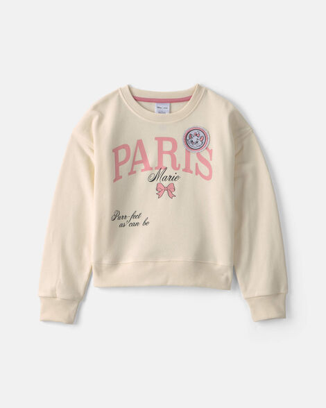 girls disney© marie paris pullover sweatshirt - cream