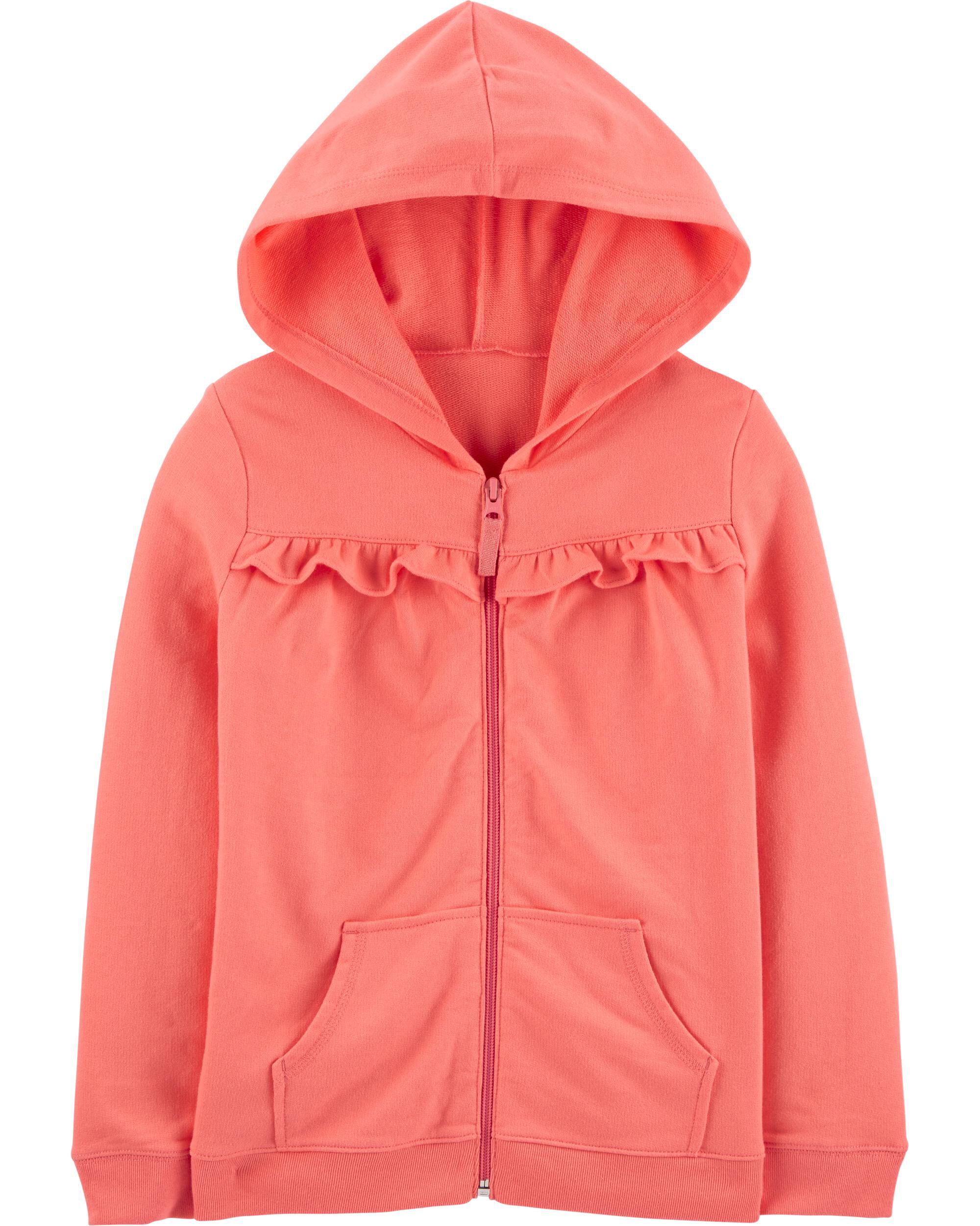 *CLEARANCE* Ruffle Zip-Up French Terry Hoodie