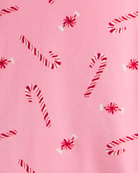Product image 2 of Toddler Girl Pink Peppermints DreamPlush Long-Sleeve Snug Fit 2-Piece Pajamas - Pink