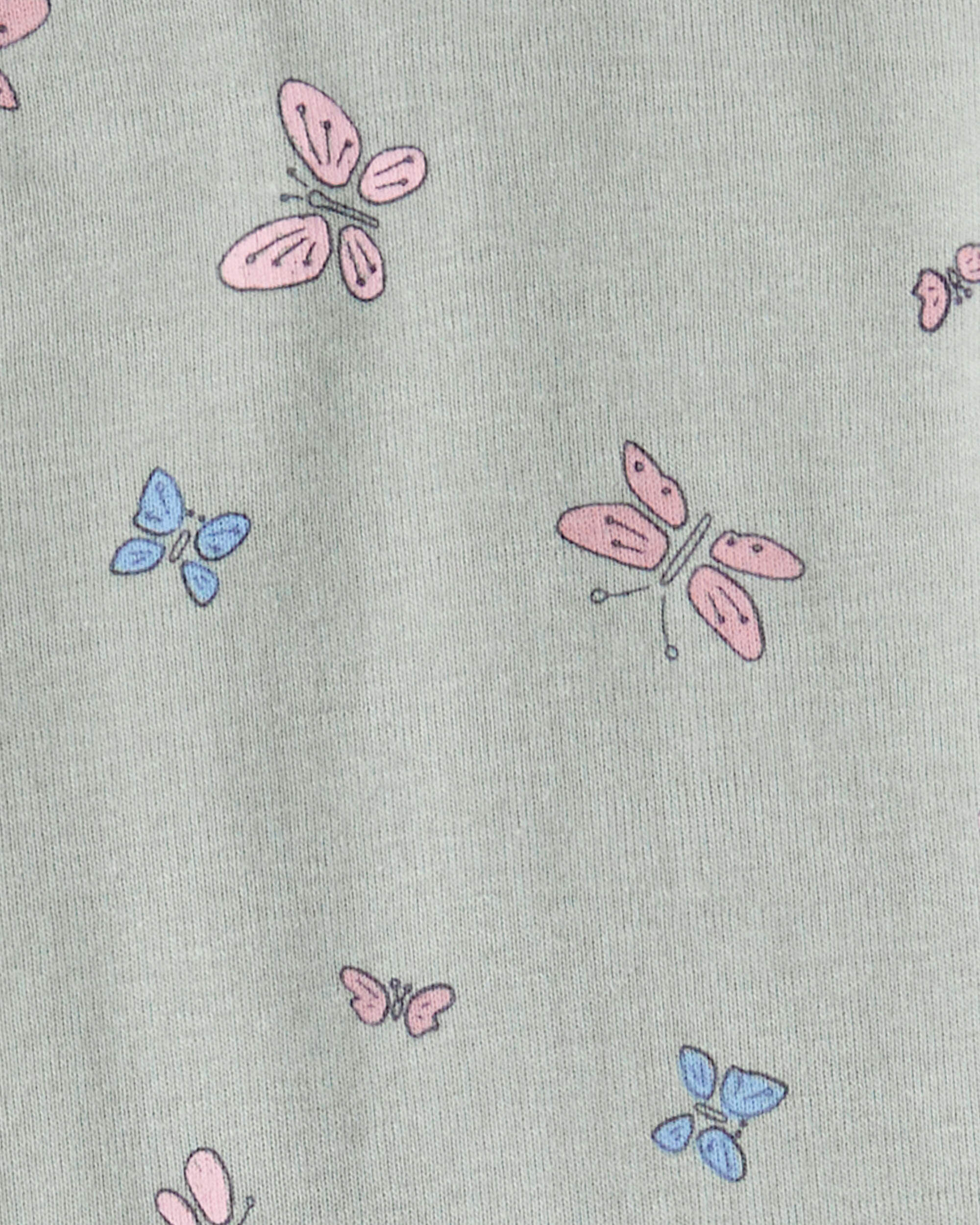 Baby Girl 3-Piece Butterfly Vest Outfit Set - Green