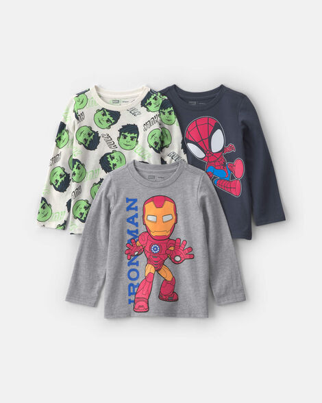 toddler boy 3-pack ©marvel long-sleeve multipack tops
