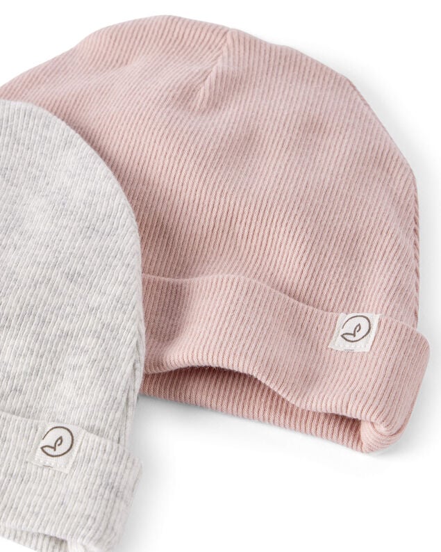 Product image 2 of Baby 2-Pack Organic Cotton Rib Caps