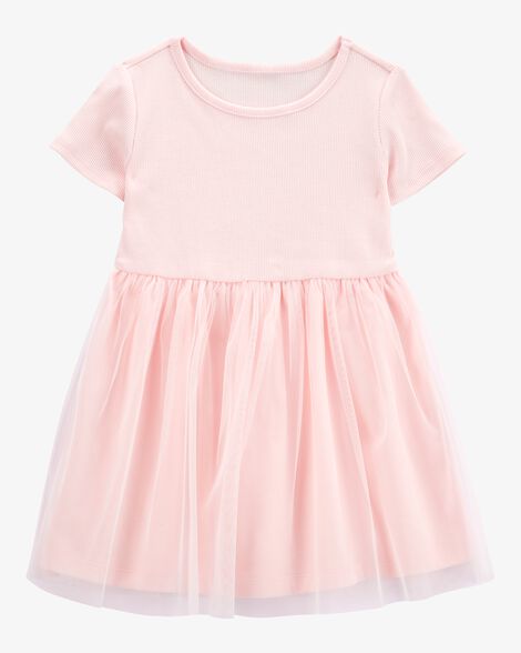 Product image 1 of Toddler Solid Short-Sleeve Dress - Pink