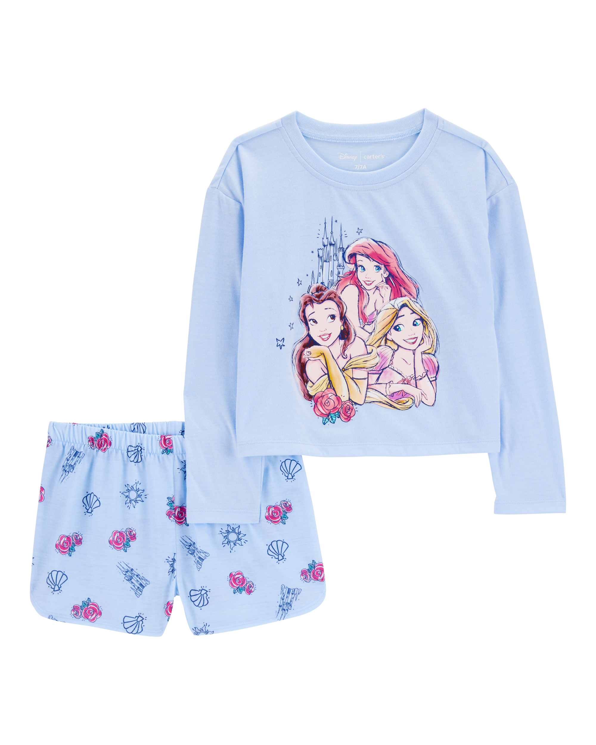 Kid Disney© Princess  Loose-Fit 2-Piece Pajamas - Blue