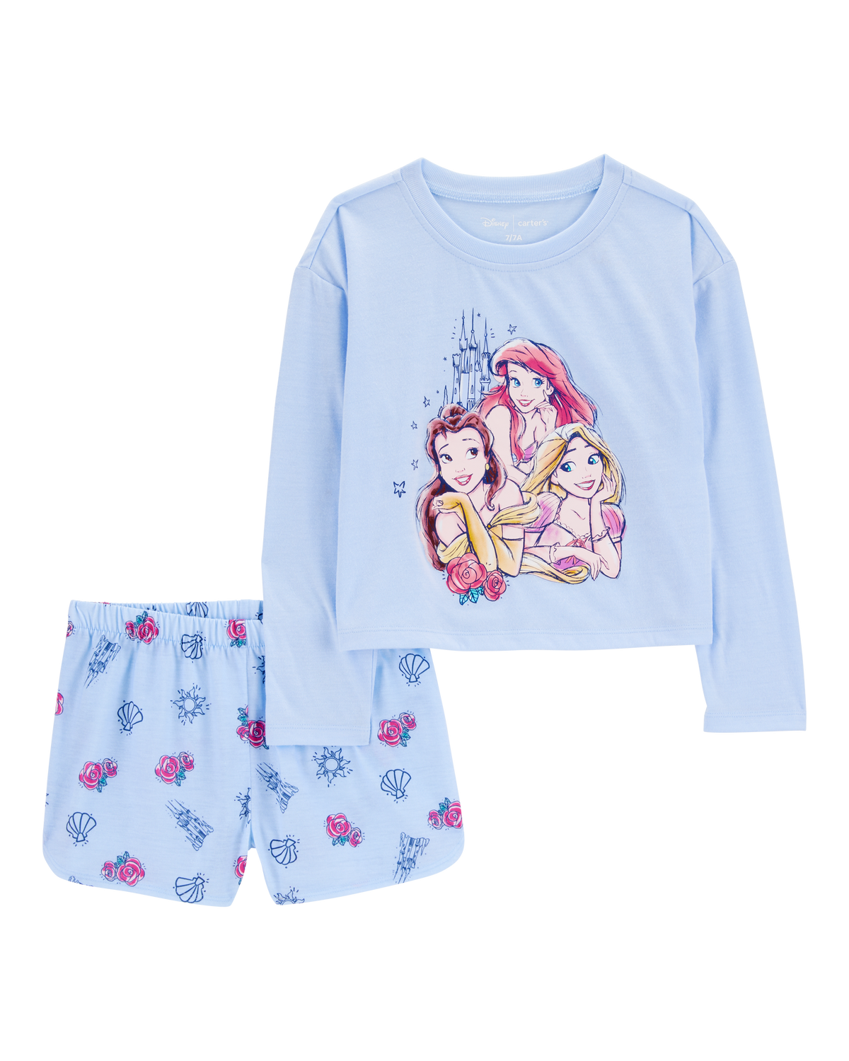 Kid Disney© Princess Loose-Fit 2-Piece Pajamas - Blue