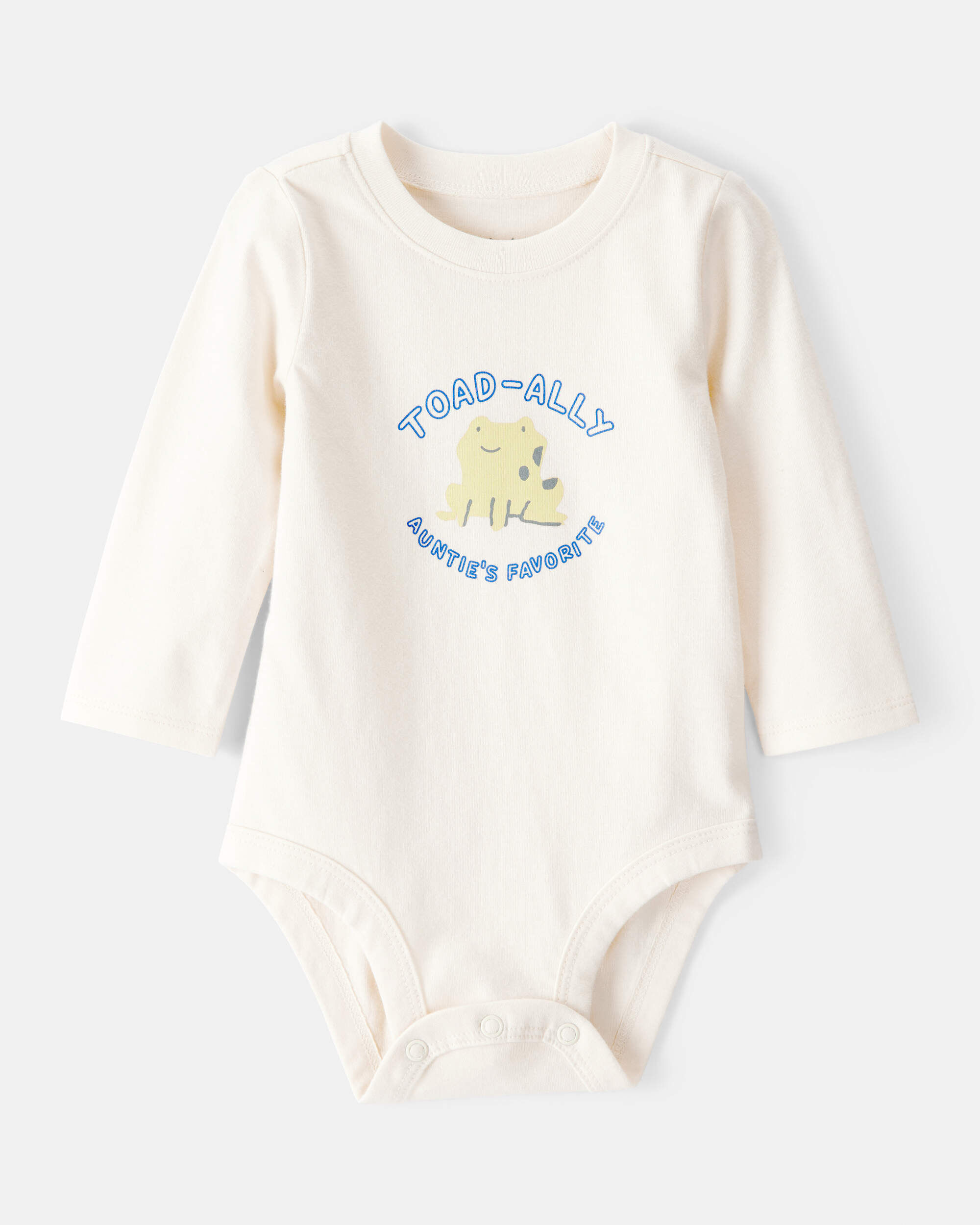 Baby Boy Aunts Favorite Cotton Long-Sleeve Graphic Bodysuit - Ivory
