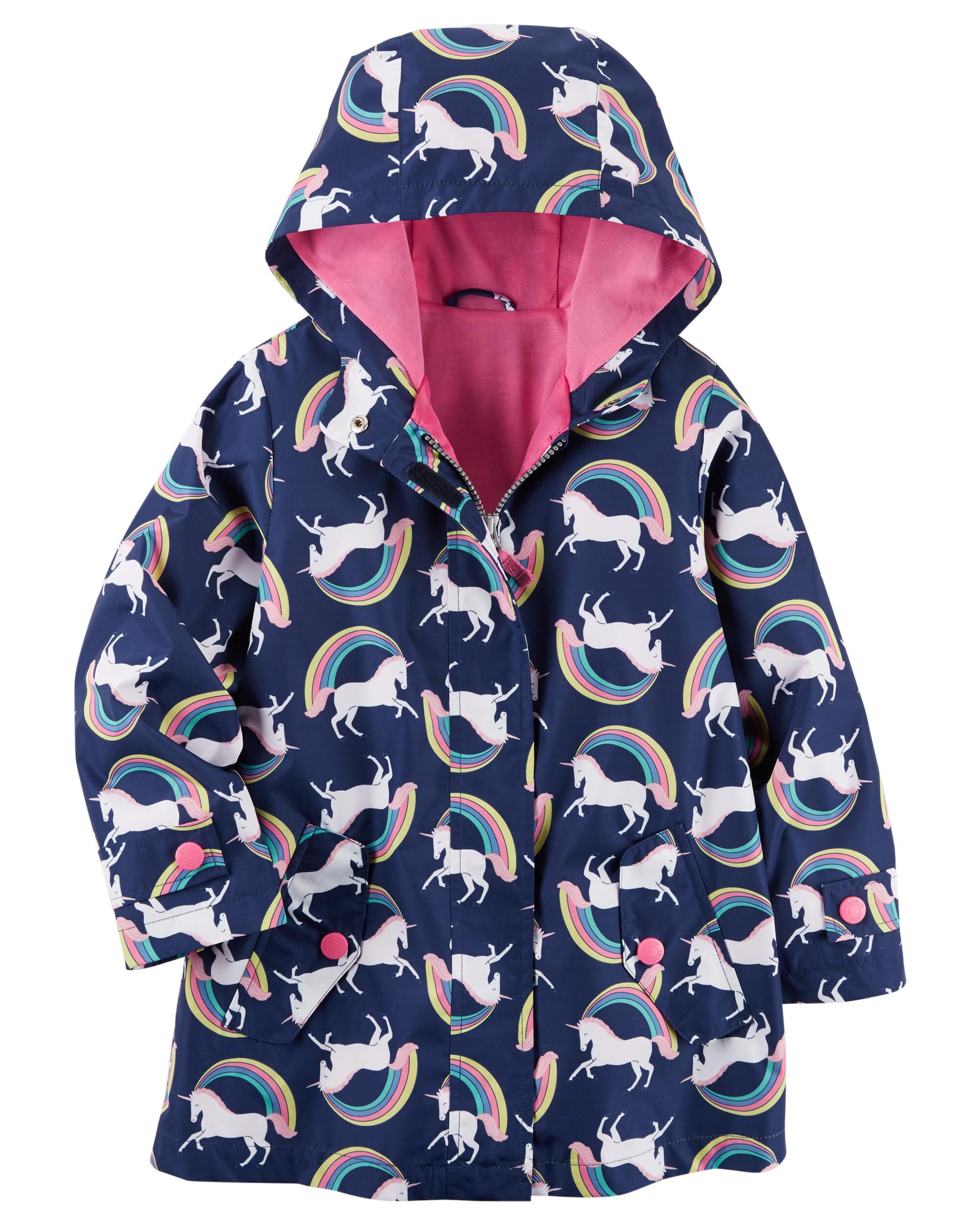 girls unicorn rain jacket