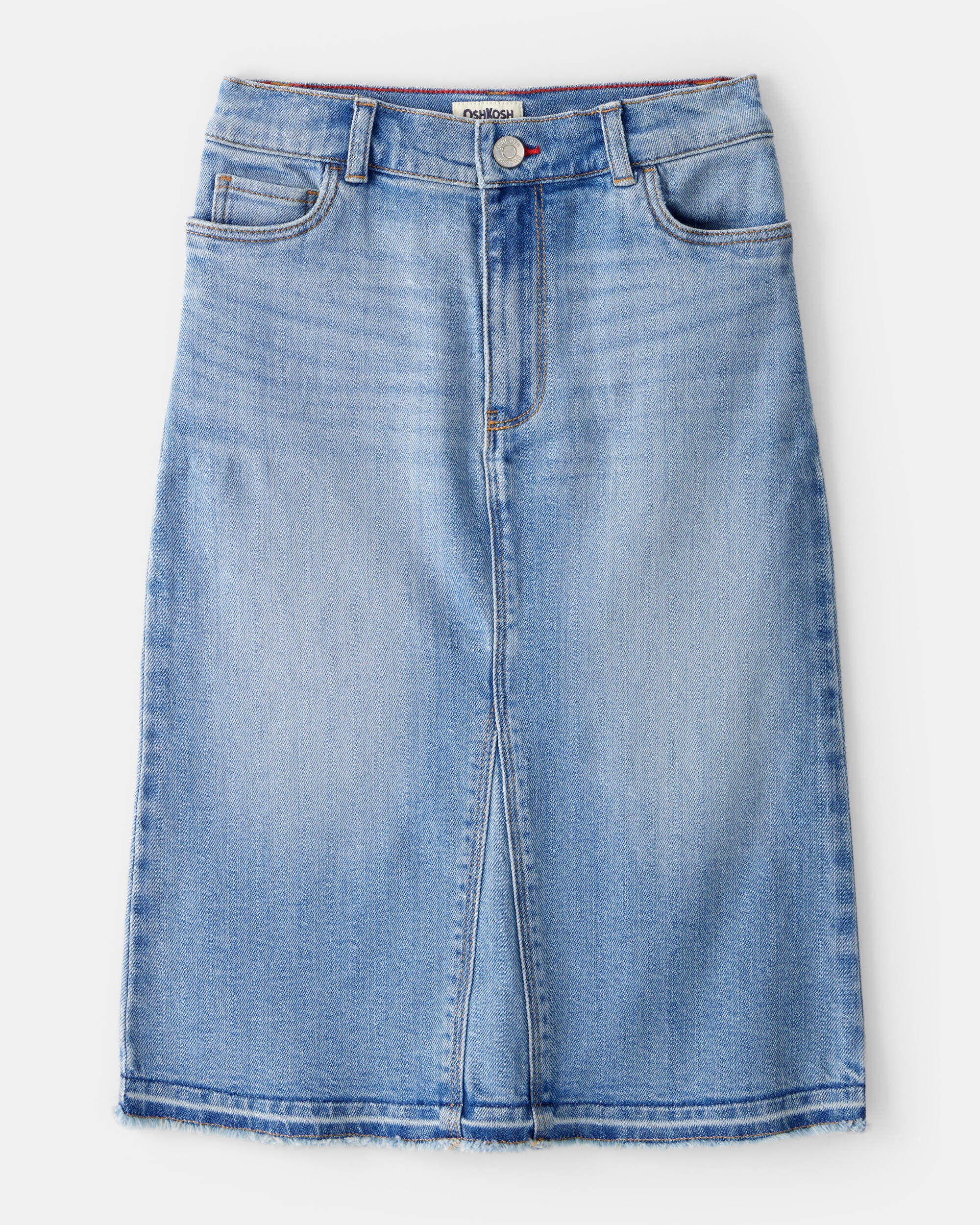Girls Denim Midi Skirt - Blue