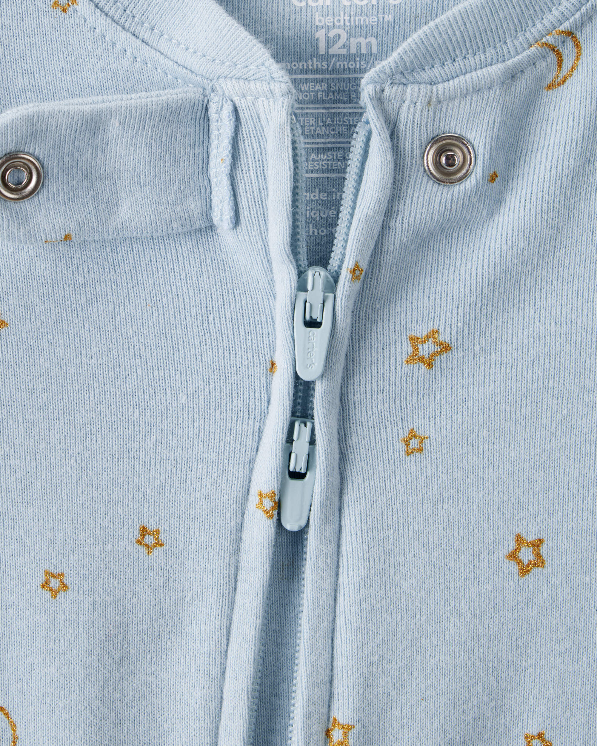 Toddler Girl Unicorn 100% Cotton 2-Way Zip 1-Piece Pajamas - Blue