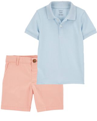 Product image 1 of Toddler 2-Piece Polo Shirt & Chino Shorts Set
