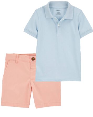 Toddler 2-Piece Polo Shirt & Chino Shorts Set