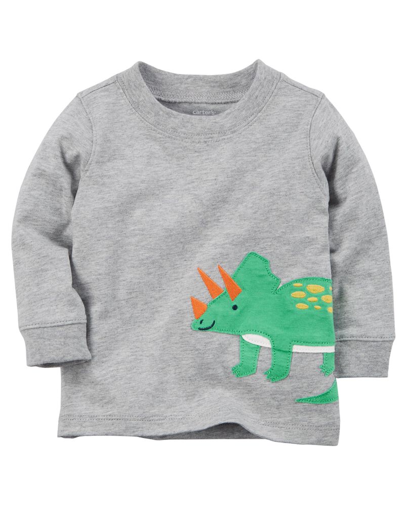 Carter/'s Infant Boys Orange Dinosaur Layered Sweatshirt Tee NWT long sleeve