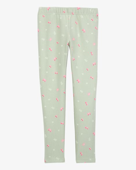  Product image 2 of Kid Floral Stretch Leggings - Green