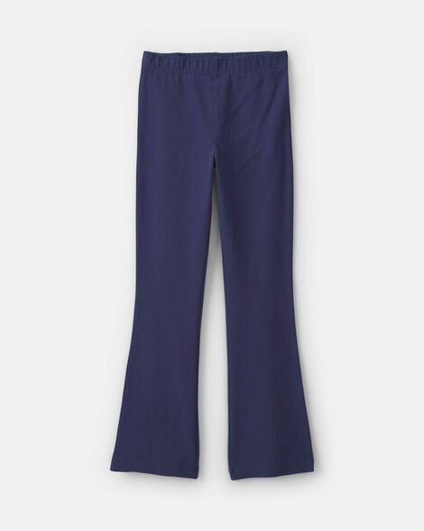 girls pull-on stretch flare leggings - navy blue