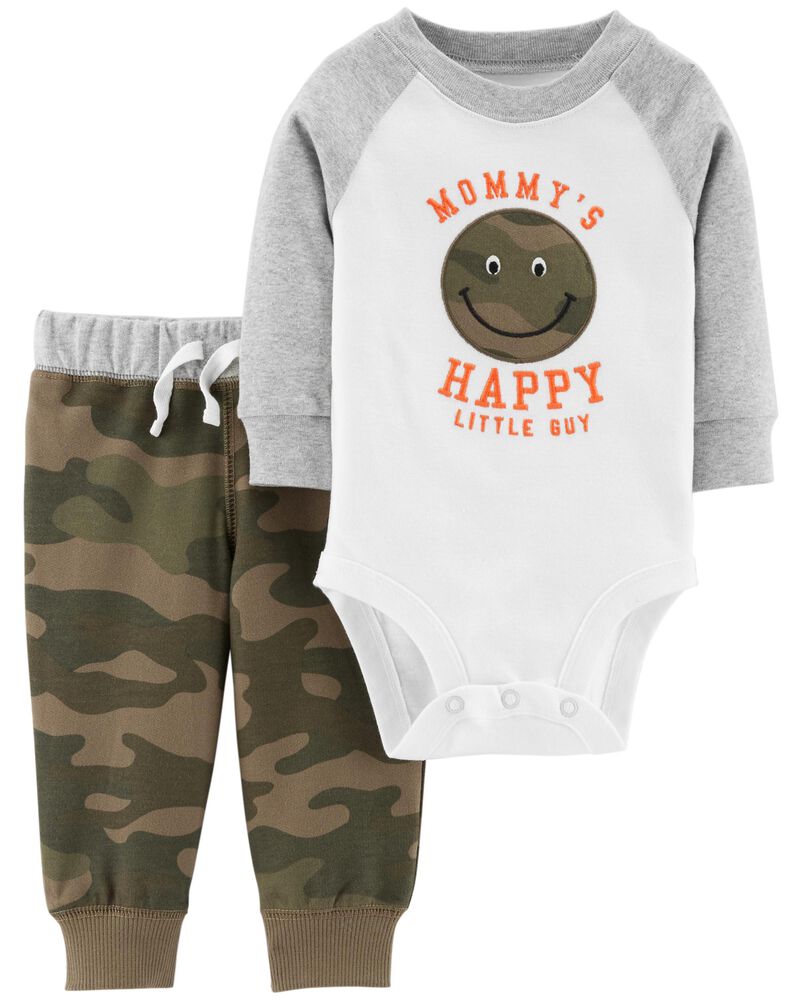 Carters Boys Outfit Pants Bodysuit Shirt 2 piece Set Baby Little Layette Wonders
