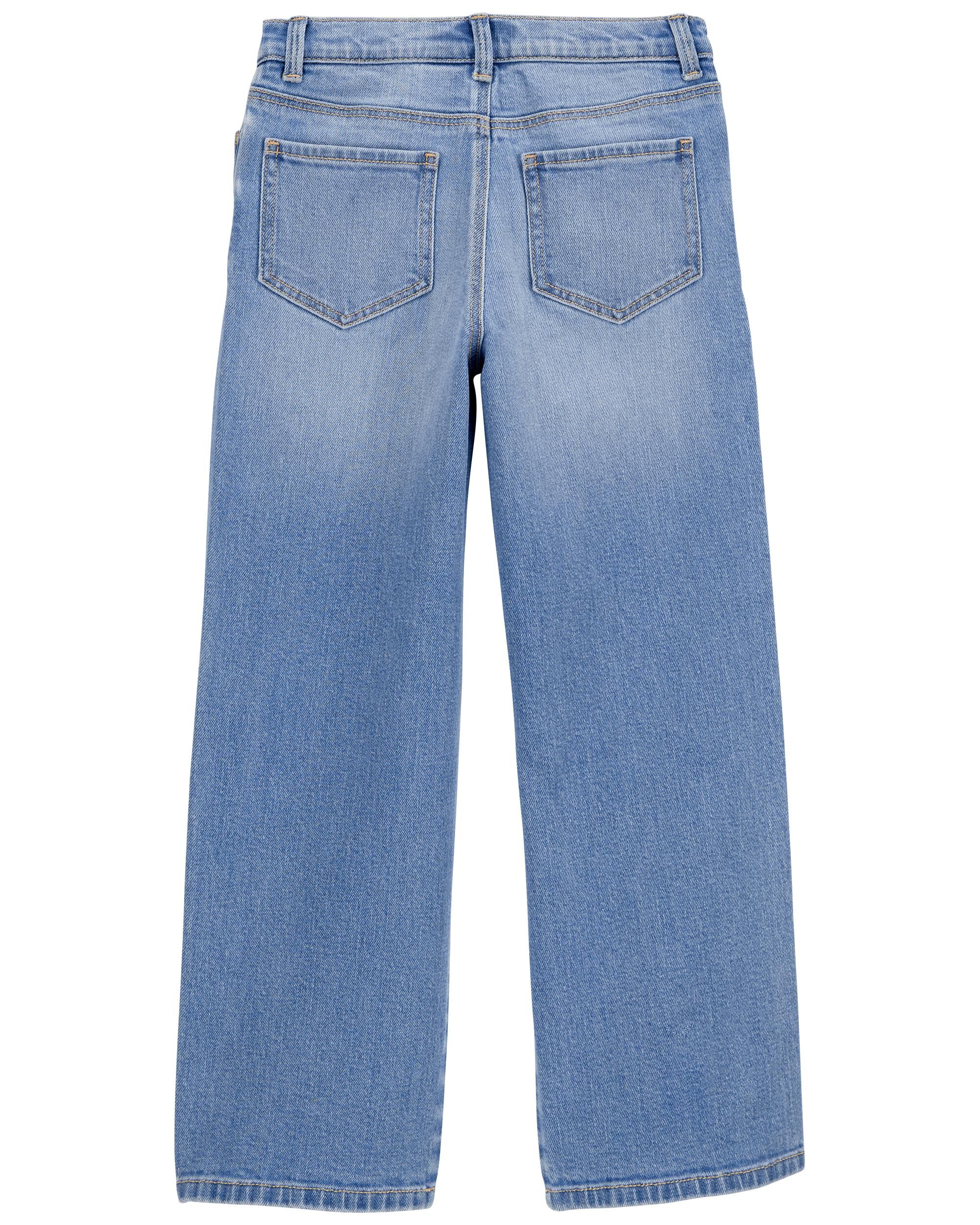 Kid Iconic Denim Wide-Leg Jeans: Rip & Repair Remix - OshKosh | Carter's