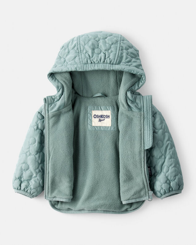 Product image 2 of Baby Girl Floral Quilted Long-Sleeve Midweight Jacket - Green