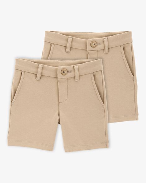  Product image 1 of Toddler 2-Pack Ponte Knit Uniform Shorts - Khaki