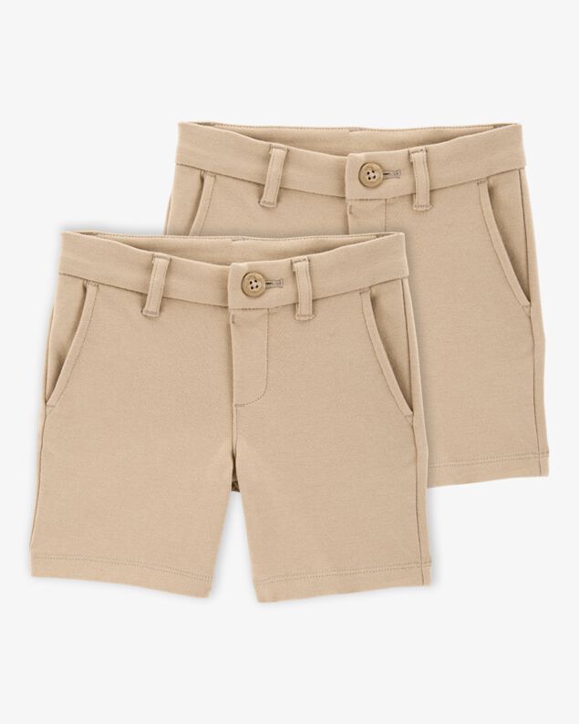 Product image 1 of Toddler 2-Pack Ponte Knit Uniform Shorts - Khaki