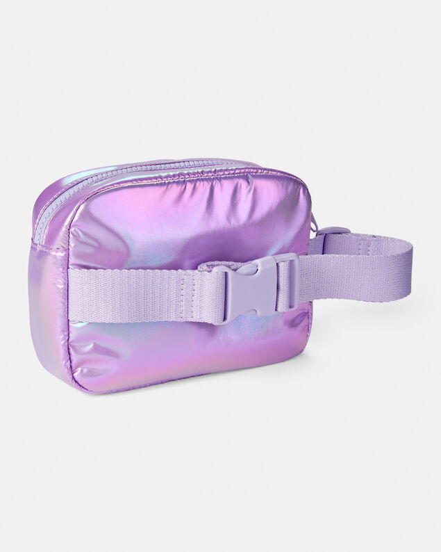 Product image 2 of Girls Quilted Shiny Sling Bag - Purple