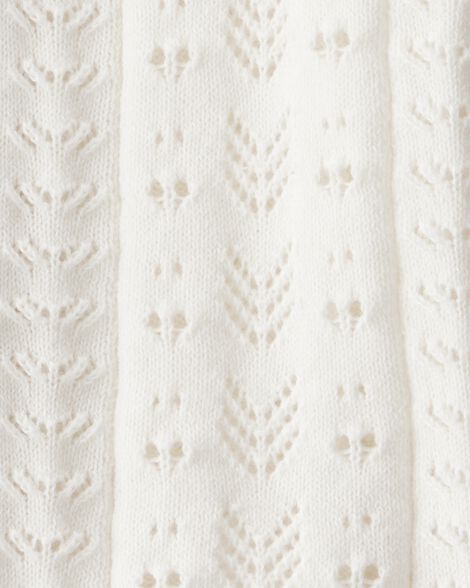  Product image 2 of Baby Pointelle Button-Down Collared Cardigan - Ivory