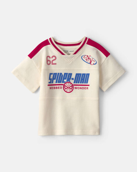 toddler boy ©marvel spider-man short-sleeve jersey - cream