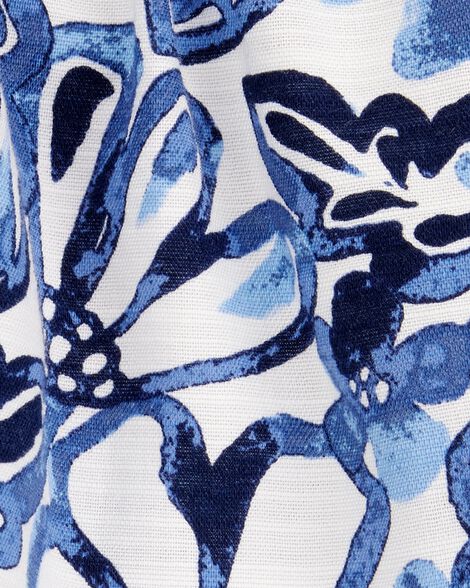  Product image 3 of Baby Floral Linen Look-Alike Pull-On Skort - Blue