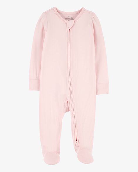  Product image 1 of Baby Solid 2-Way Zip PurelySoft Sleep & Play Pajamas - Light Pink