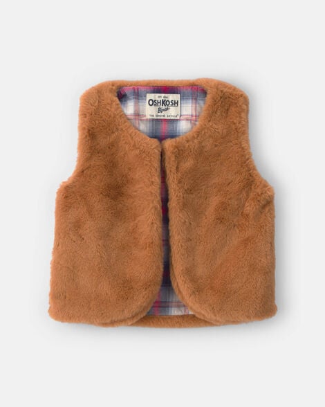 Toddler Girl Faux Fur Vest - Brown