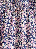 Kid Floral Smocked Short-Sleeve Jumpsuit