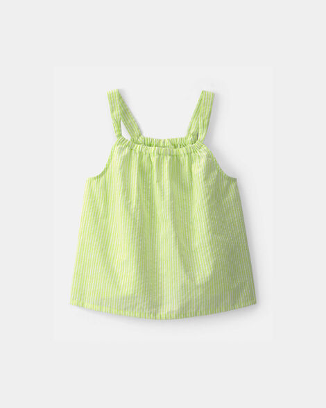 girls stripe tank top - green