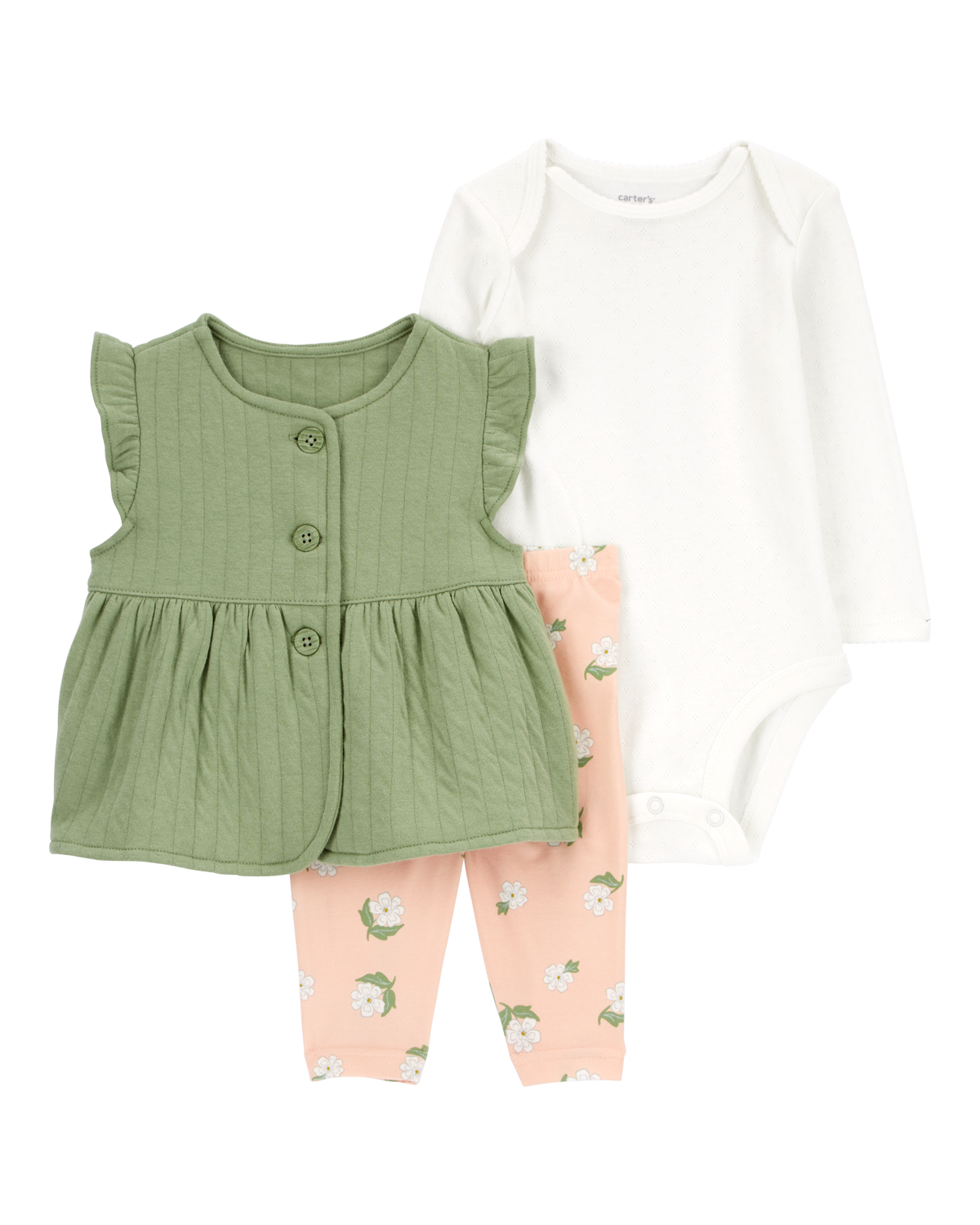 Baby 3-Piece Double Knit Little Vest Set