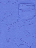 Blue - Baby Shark Pocket Tee - Blue, Selected