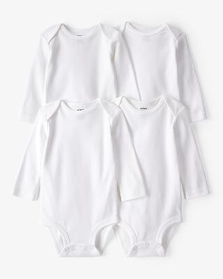 Product image 1 of Baby 4-Pack Long-Sleeve Bodysuits - White
