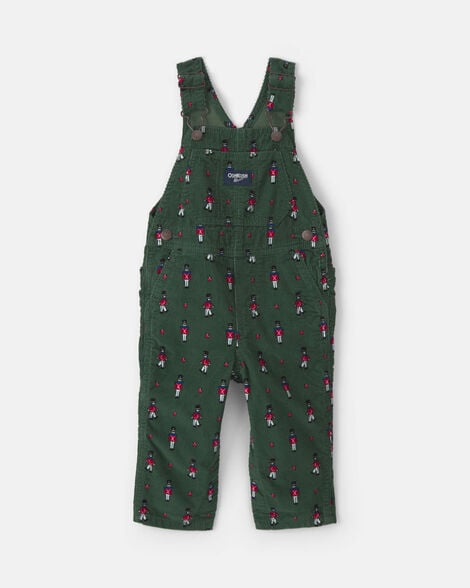 Baby Nutcracker Corduroy Overalls - Green