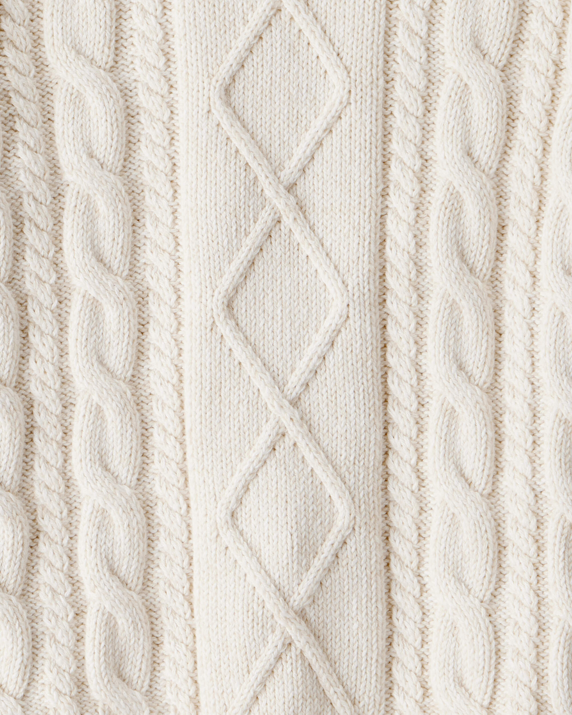 ★EMS★ CABLE COTTON KNIT BAGWHITE Toddler Organic Cotton Cable Knit Sweater - Little Planet