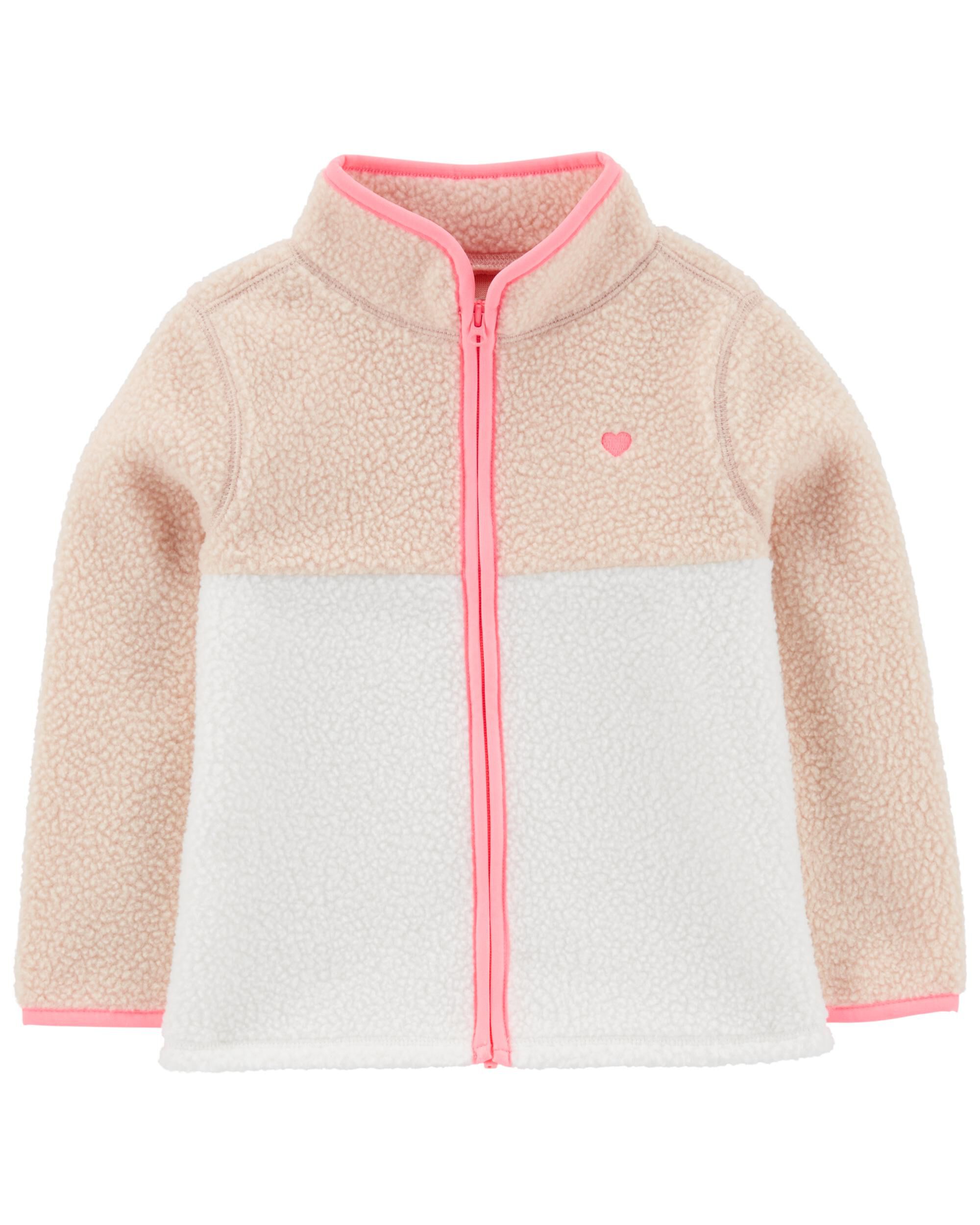 Toddler Embroidered Teddy Fleece Jacket