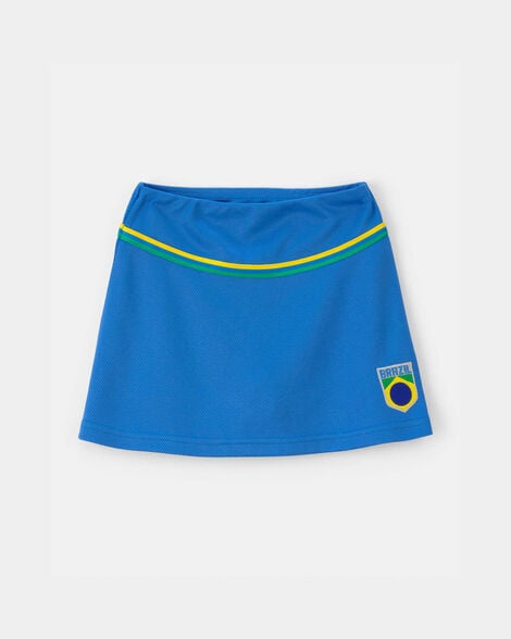 toddler girl umbro brazil active skort - blue/yellow/green
