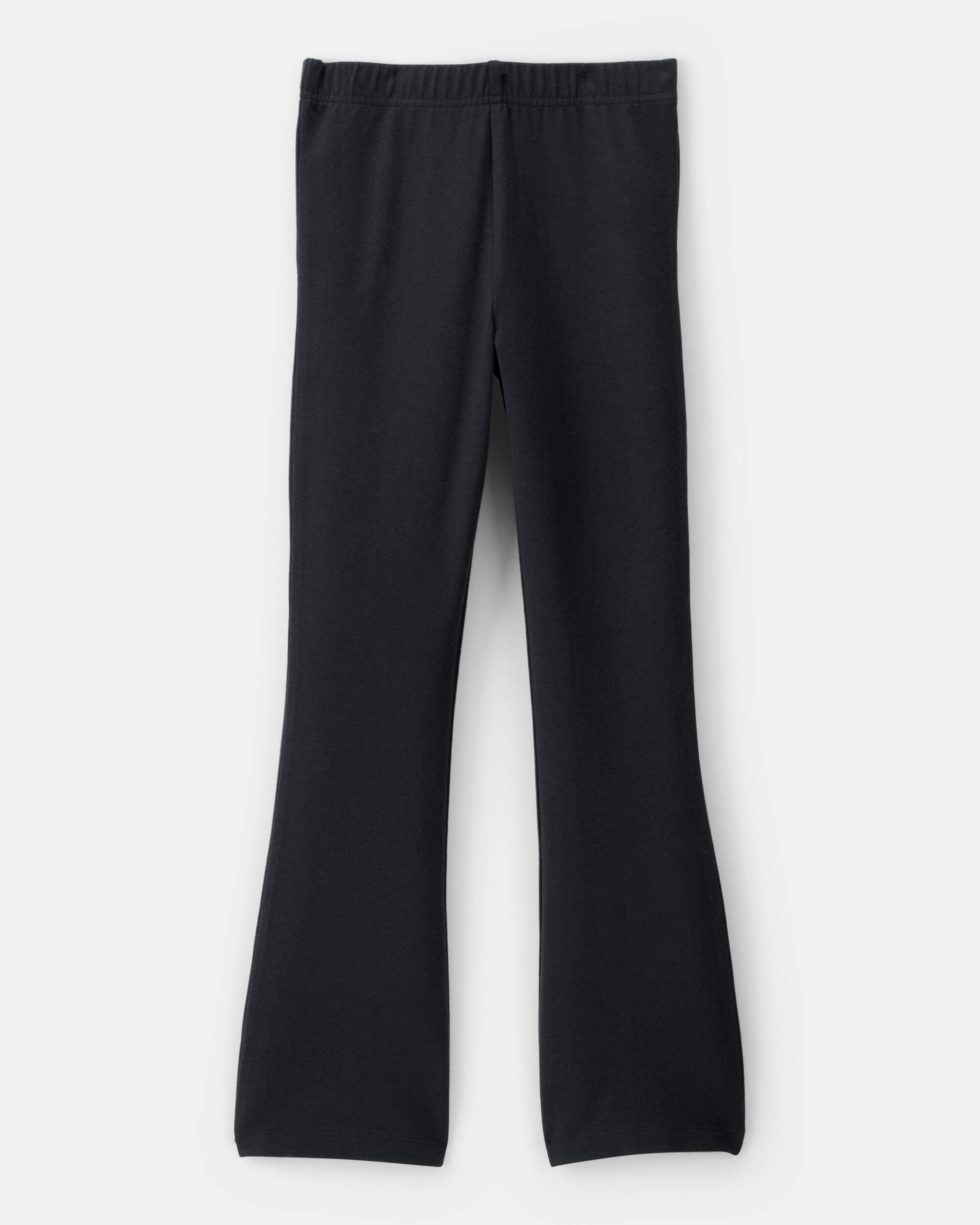 Girls Solid Cotton Flare Stretch Leggings