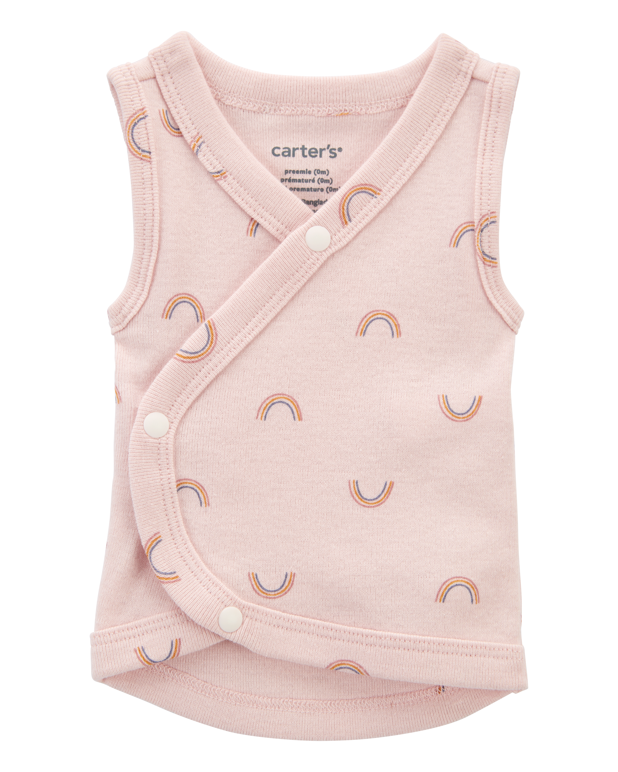 Baby Girl Preemie Rainbow Cotton Tank - Pink