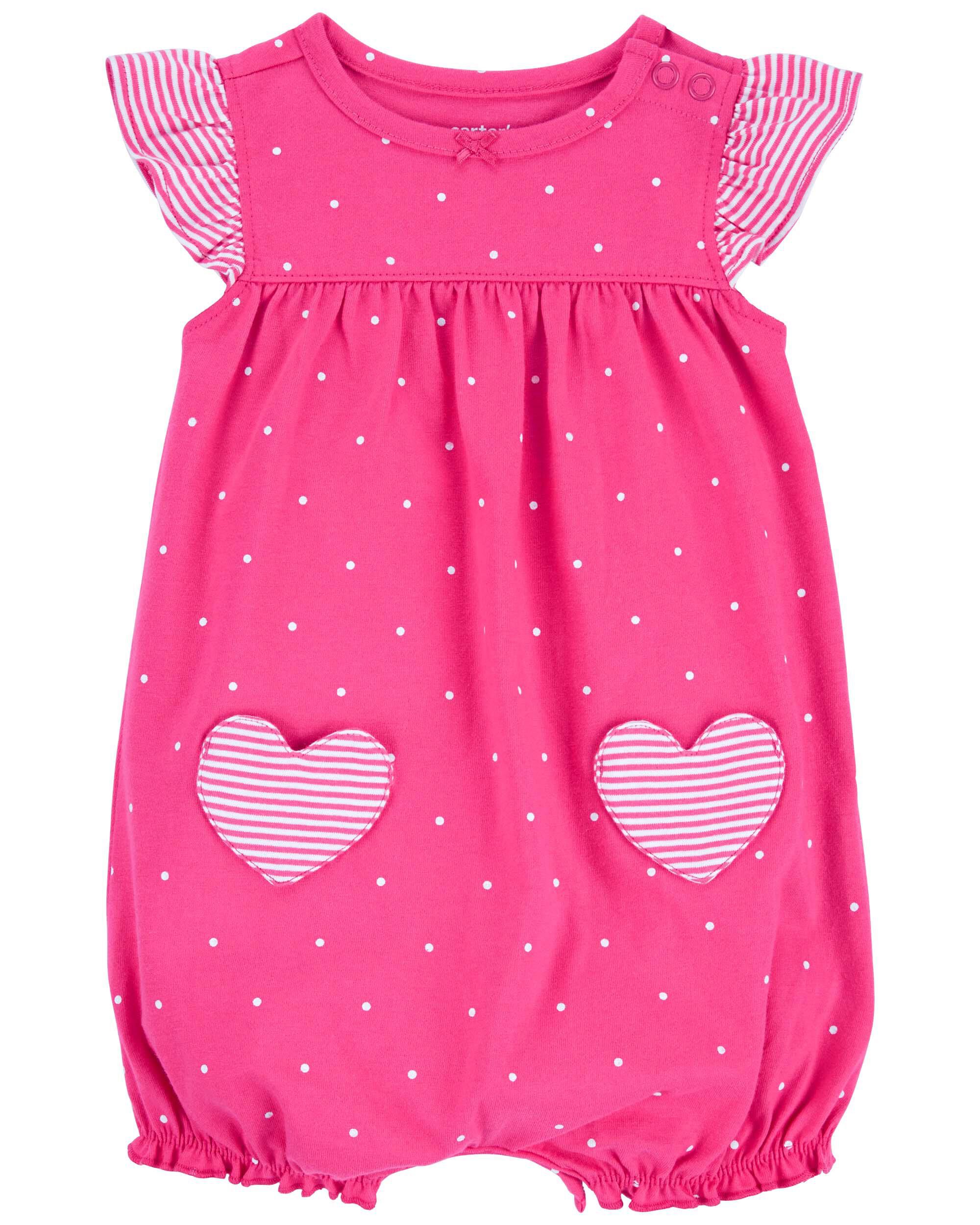 Baby Heart Pocket Cotton Romper - Carter's | Carter's