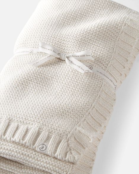  Product image 2 of Baby Organic Cotton Signature Stitch Blanket in Cream