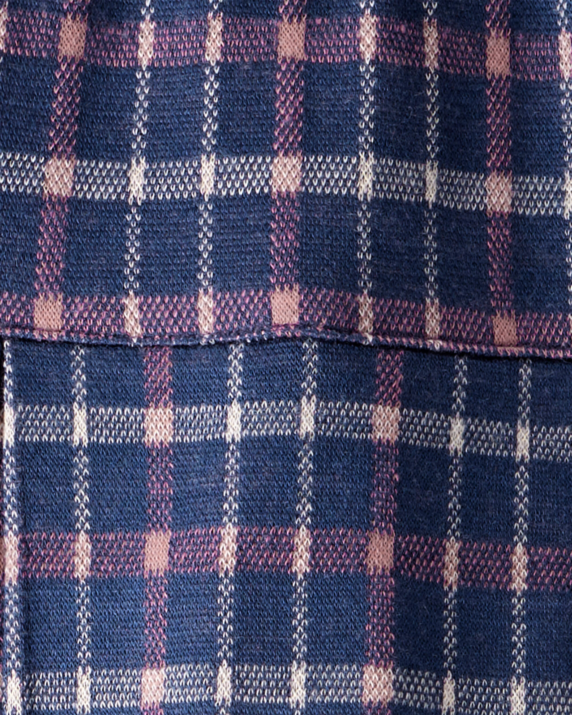 Girls Plaid Pleated Pull-On Skort - Navy