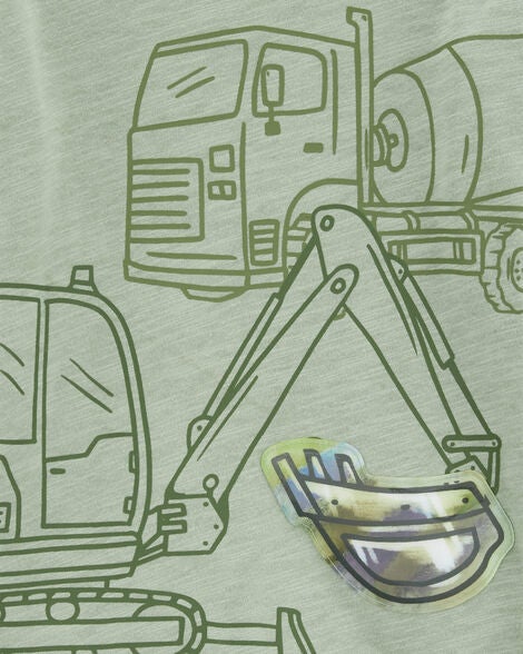  Product image 3 of Baby Construction Cotton Blend Long-Sleeve Tee - Green