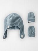 Winter Blue - Baby 
2-Pack Recycled Fleece Hat and Mittens Set
, Selected